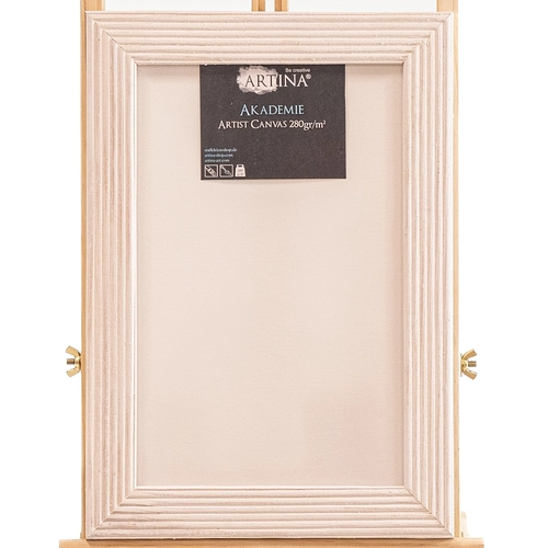 Рамка от естествена дървесина, бяла с оребрен профил 40x50 PAT73538