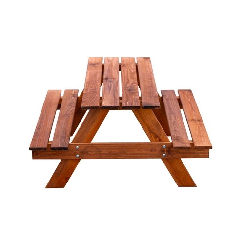 Детска кафява масичка с две пейки 90х85х46см PAT73710