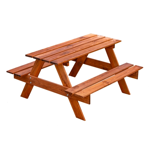 Детска кафява масичка с две пейки 90х85х46см PAT73710