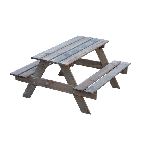 Детска сива масичка с две пейки 90х85х46см PAT73711