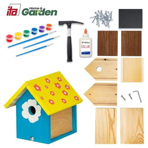 Детска къща за птички сглоби и оцвети Flyway, 12x15,5x19см PAT73761