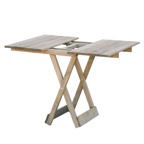 Сив детска сгъваема маса от естествена дървесина 68x68x51см PAT73763