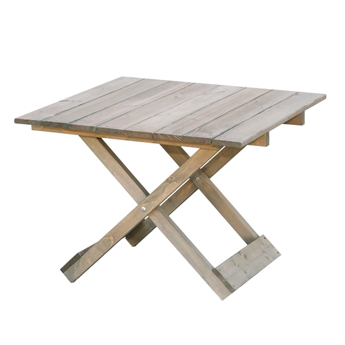 Сив детска сгъваема маса от естествена дървесина 68x68x51см PAT73763