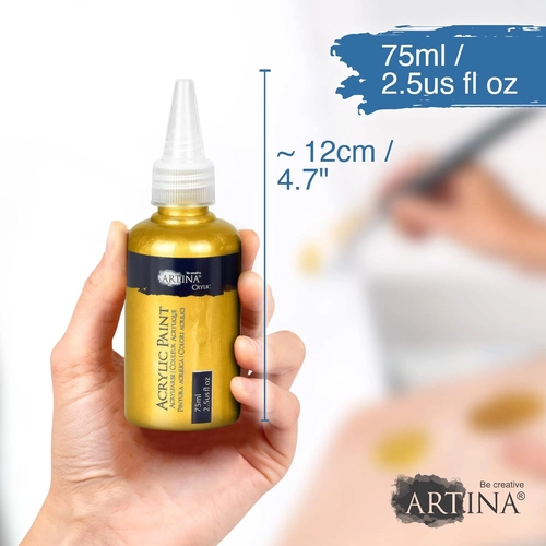 Детски комплект 6x75мл акрилна боя металик Artina Metallic PAT73909