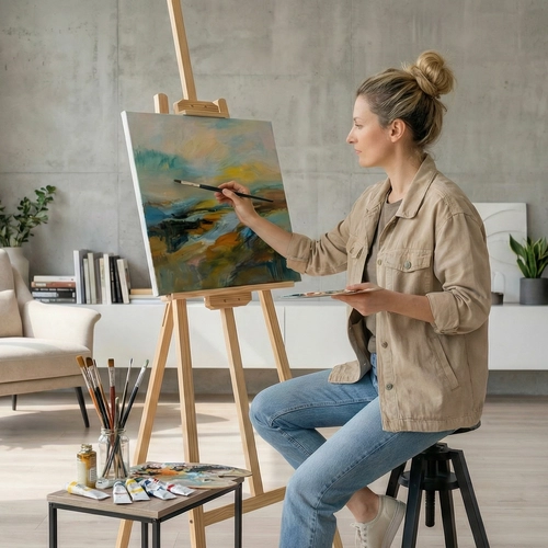 Детски дървен статив за рисуване Валенсия 52x90x175см PAT73912