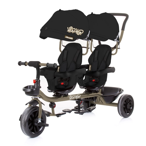 Черна бебешка триколка за близнаци Хип Хоп PAT73973