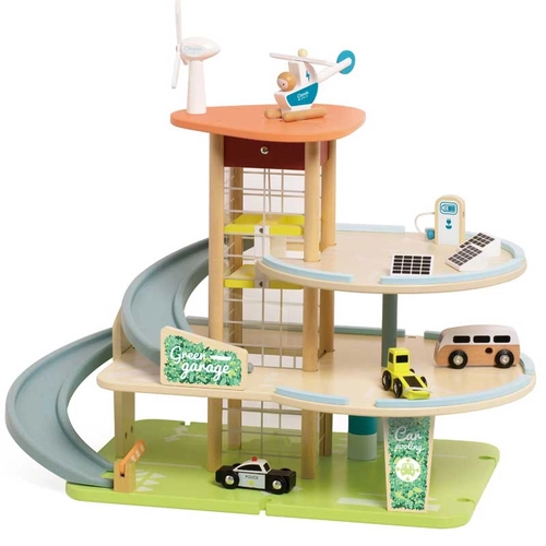 Дървен еко гараж на 3 етажа за деца PAT74016