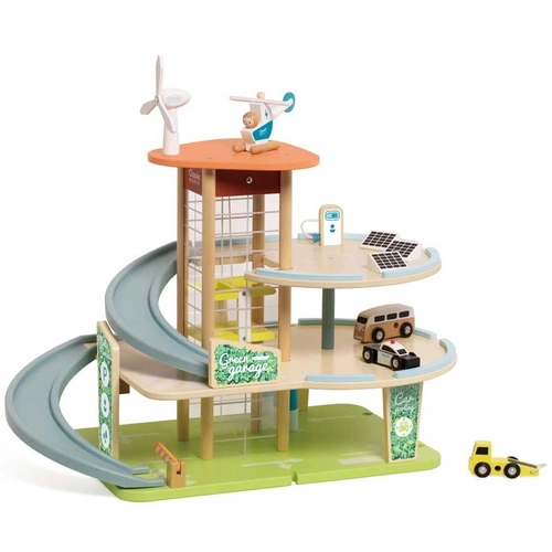 Дървен еко гараж на 3 етажа за деца PAT74016