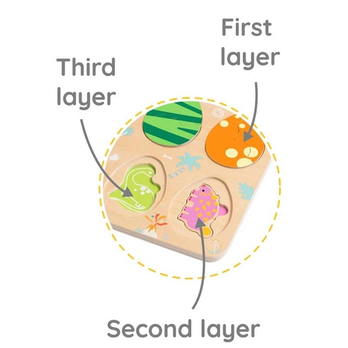Детски дървен пъзел с динозаври от 25 части PAT74018