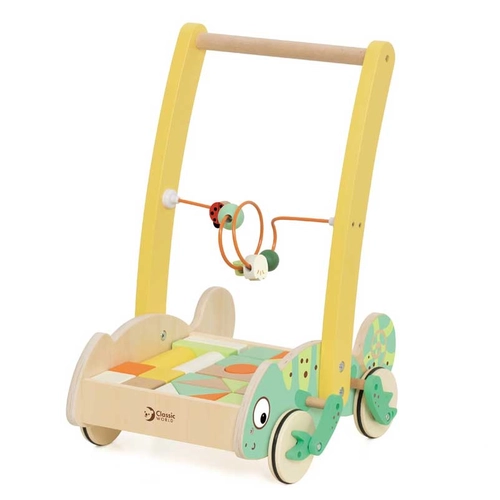 Дървен уокър Хамелеон с дървени блокчета за бебета PAT74020