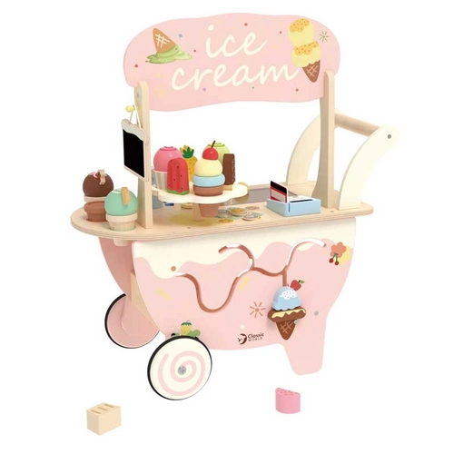Дървена количка за сладолед за деца PAT74025