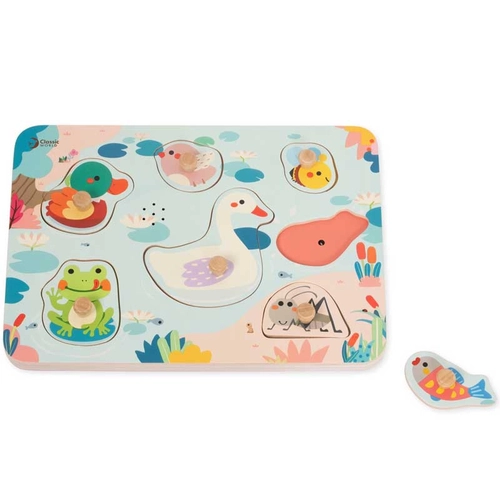 Детски интерактивен пъзел Езерото от 8 дървени части PAT74032