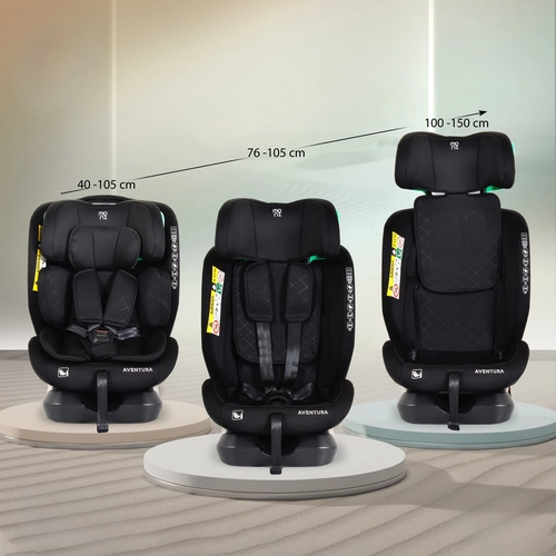 Детски черен стол за кола Aventura 40-150см-Black PAT74116