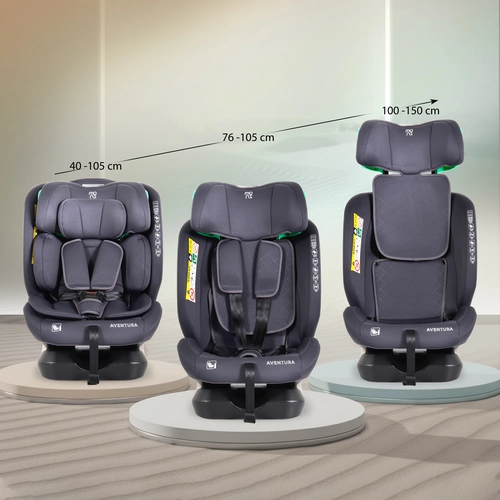 Сив детски стол за кола Aventura 40-150см-Grey PAT74117