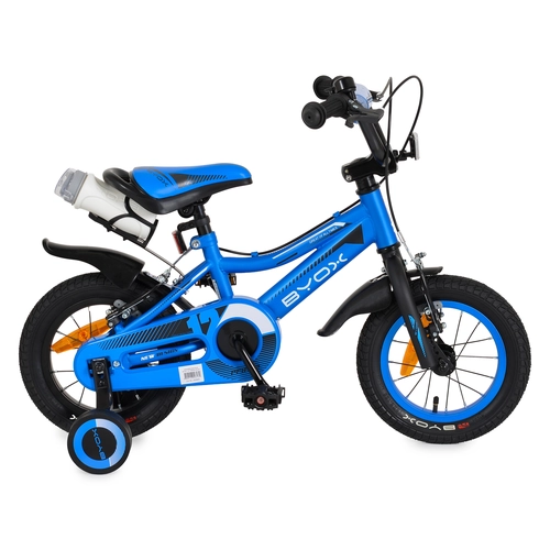Детски син велосипед с помощни колела 12