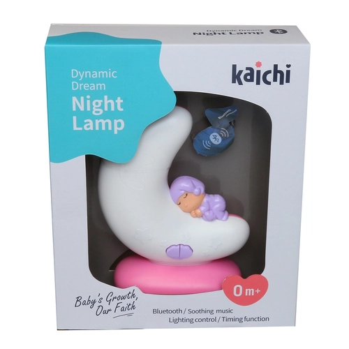 Мултифункционална розова детска нощна лампа Луна PAT74373