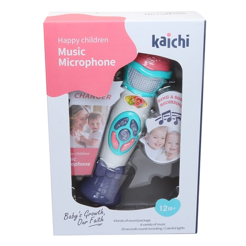 Детски син записващ микрофон с музика и светлина PAT74375