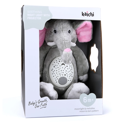 Бебешка плюшена играчка с проектор и музика Слонче PAT74387