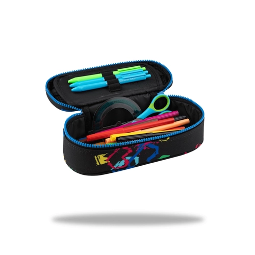 Ученически детски несесер Campus Hello Kitty Neon Black PAT74654