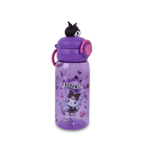 Лилава детска бутилка за вода със сламка 600 ml Kuromi PAT74670