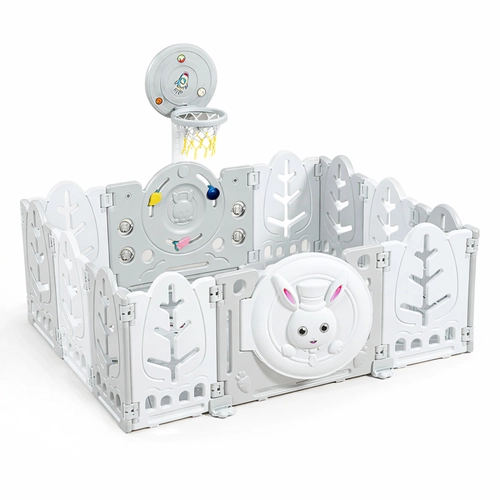 Предпазна сгъваема ограда за бебе 160/115 The White Rabbit PAT74713