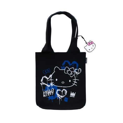 Детска плетена чанта за рамо Hello Kitty Neon Black PAT74824