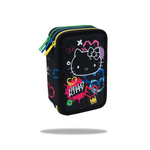 Ученически несесер с пособия Jumper 3 Hello Kitty Neon Black PAT74825