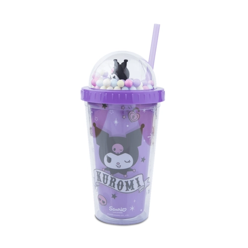 Лилава детска чаша със сламка Kuromi PAT74833