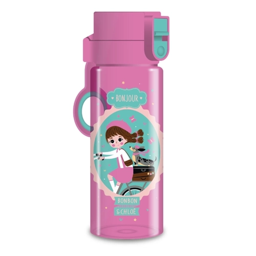 Розова детска бутилка за вода 475 ml BPA free Bonjour PAT75124