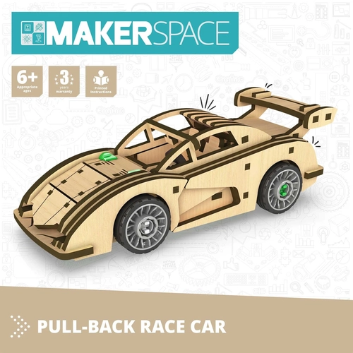 Детски дървен конструктор Makerspace DIY Състезателна кола PAT75362