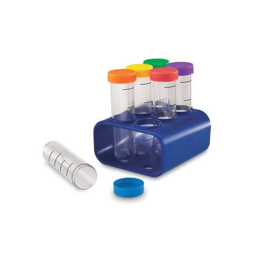 Комплект 6бр детски пластмасови епруветки със стойка 100 ml  PAT75538