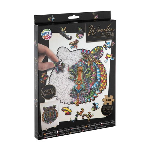 Детски дървен пъзел Тигър уникални форми 130 части PAT75593
