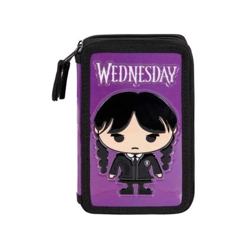 Пълен детски несесер с 3 ципа Wednesday Chibi PAT76936