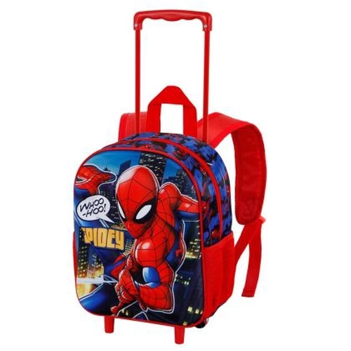 Детска червена 3D малка раница с колела Spiderman Mighty  PAT77080