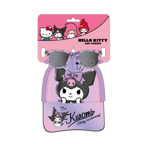 Детски комплект шапка и слънчеви очила Hello Kitty Kuromi PAT77128