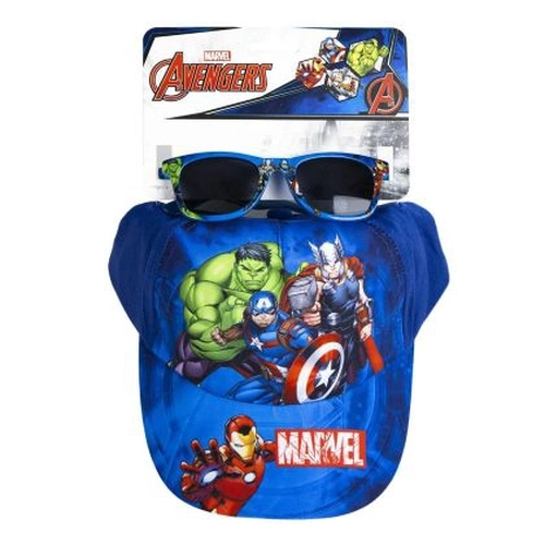 Син детски комплект шапка и слънчеви очила Avengers PAT77130