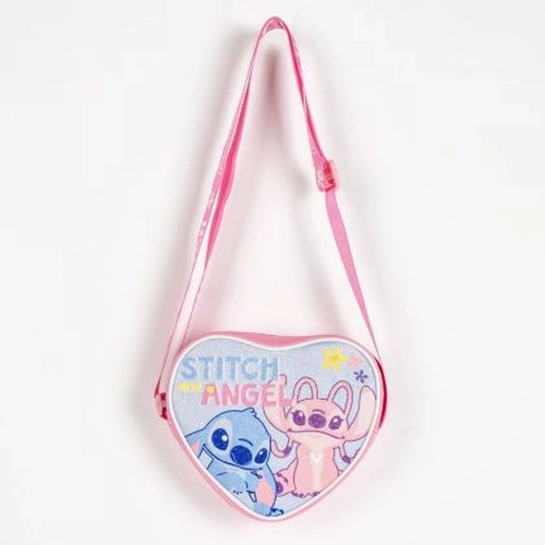 Детска чанта сърце с дълга регулируема дръжка Stitch PAT77170