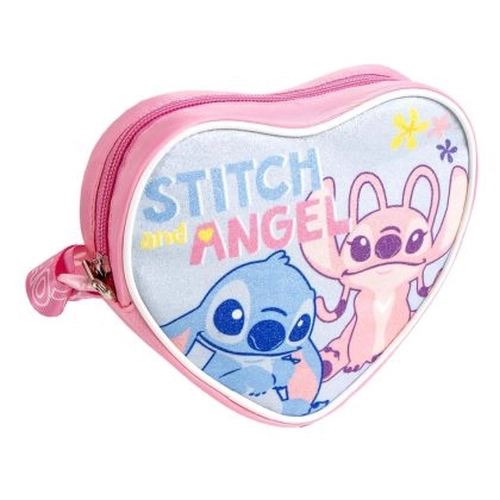 Детска чанта сърце с дълга регулируема дръжка Stitch PAT77170