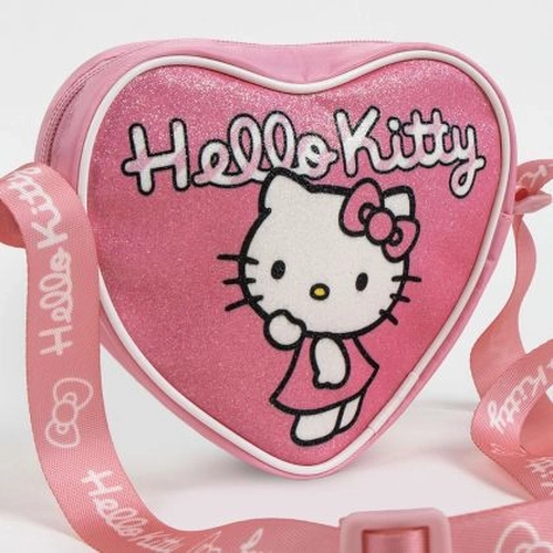Детска чанта сърце с дълга регулируема дръжка Hello Kitty PAT77172