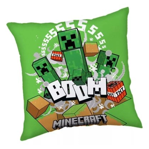 Зелена детска двулицева възглавница Minecraft Boom  PAT77200