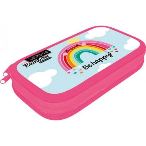 Ученически празен детски несесер с 2 ципа Happy Rainbow PAT77203