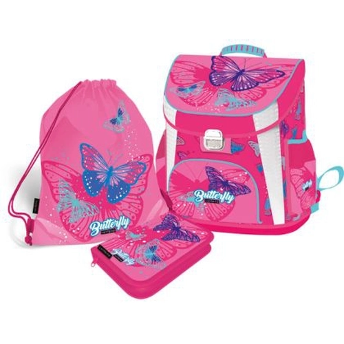 Детски ученически розов комплект 3в1 Pink Butterfly PAT77206