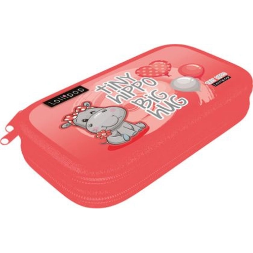 Детски ученически несесер с 2 ципа Lollipop Thiny Hippo PAT77265