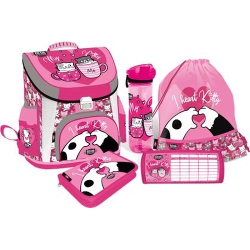 Детски ученически комплект 5в1 Kittok Heart Kitty PAT77270