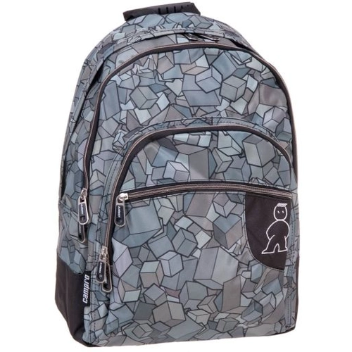 Сива детска ученическа раница с 2 отделения Campro Stones PAT77365