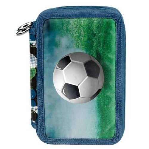 Пълен детски ученически несесер с 3 ципа Football PAT77399