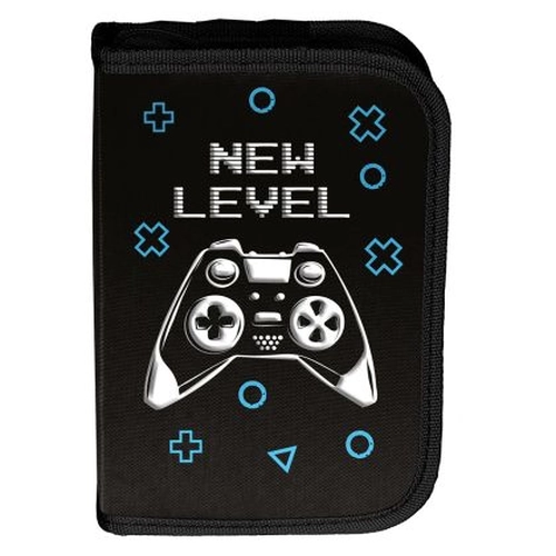 Пълен детски ученически несесер с 1 цип Game New Level  PAT77460
