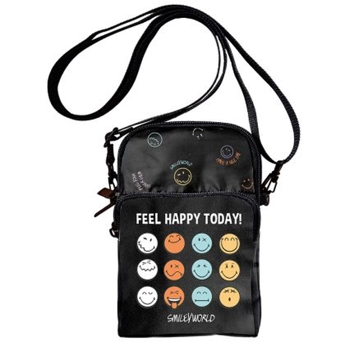 Черна детска чанта за смартфон Smiley PAT77487