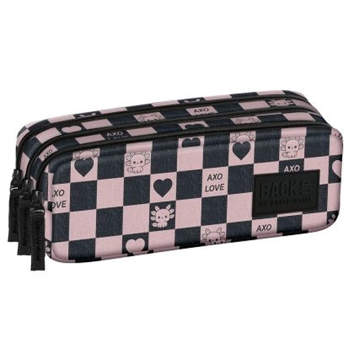 Ученически детски несесер с 3 ципа 7 G 15 Axolot Heart PAT77565