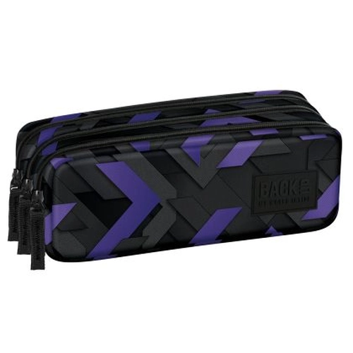 Ученически детски празен несесер с 3 ципа 7 G 47 Nanostripes PAT77569